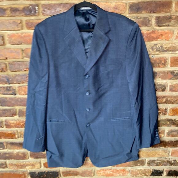 Vanetti Navy Blue 4 Button Blazer Jacket Sports Coat Men's Size 42L - Picture 1 of 7